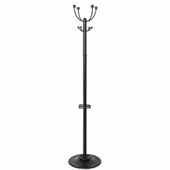 Вешалка-стойка "Квартет-З", 1,79 м, основание 40 см, 4 крючка + место для зонтов, металл, черная фото