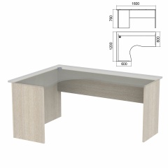 Стол компактный ЧАСТЬ 2 "Арго", 1600х1200х760 мм, левый, ясень шимо фото