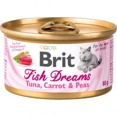 Brit Fish Dreams консервы для кошек с тунцом, морковью и горошком фото