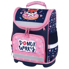 Ранец ЮНЛАНДИЯ WISE, 1 отделение, 3 кармана, устойчивое дно, "Donut worry", 37x29х15 см, 272073 фото