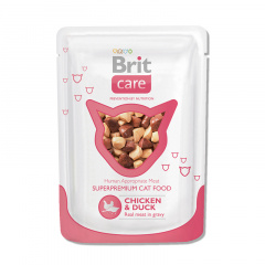 Суперпремиальный влажный корм для кошек BRIT Care Cat Курица и утка фото