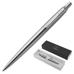 Ручка шариковая PARKER "Jotter Core Stainless Steel CT", корпус серебристый, детали хром, синяя, 1953170 фото