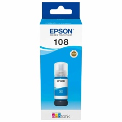 Чернила EPSON 108 (C13T09C24A) для СНПЧ EPSON L8050 /L8100 /L18050, голубые, ОРИГИНАЛЬНЫЕ фото