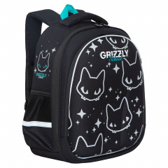 Ранец GRIZZLY анатомическая спинка, c брелоком, для девочек, "STAR CAT", 36х28х20 см, RAz-286-12/1 фото