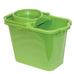 Ведро 9,5 л для уборки КОМПЛЕКТ с ОТЖИМОМ (сетчатый) пластик, зеленое (моп 602584,-585) IDEA, М2421, М 2421 фото