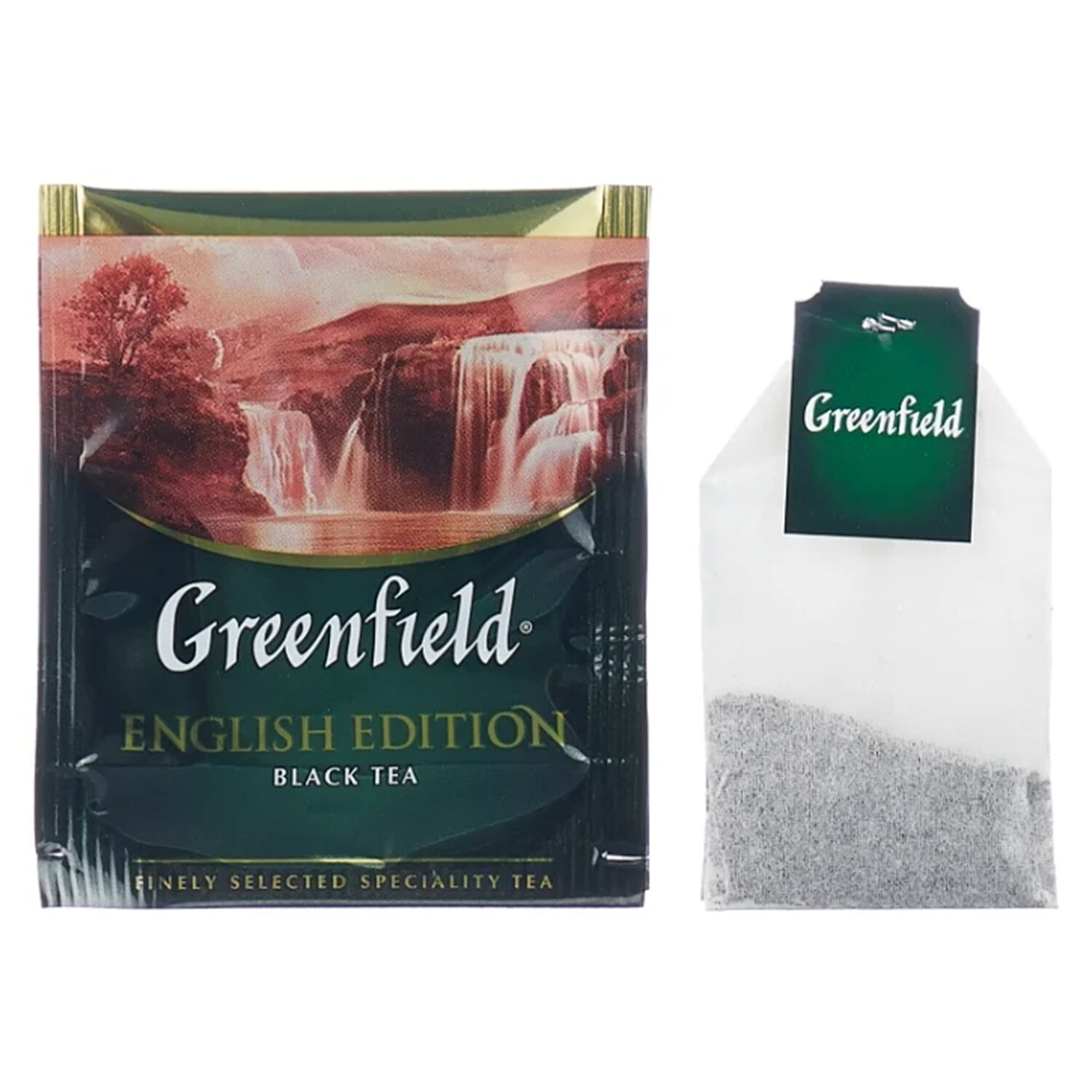 Чай в пакетиках greenfield черный 100. Greenfield English Edition чай черный 100 пакетов. Чай «Гринфилд» Инглиш эдишн, 100 пакетиков. Чай Гринфилд малина 100 пакетиков.