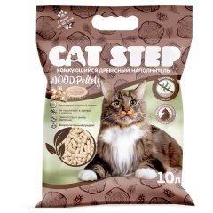 Наполнитель для кошек комкующийся растительный CAT STEP Wood Pellets 10 л фото