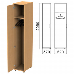 Шкаф для одежды "Монолит", 370х520х2050 мм, цвет бук бавария, ШМ52.1 фото