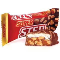 Конфеты шоколадные СЛАВЯНКА "Super Step" двухслойные, нуга с арахисом, 1000 г, пакет, 20465 фото