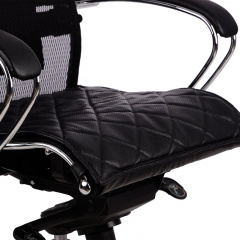 Накладка на сиденье для кресла "SAMURAI", рецик. кожа, черная фото