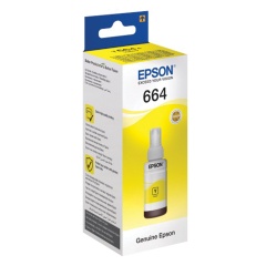 Чернила EPSON 664 (T6644) для СНПЧ Epson L100/L110/L200/L210/L300/L456/L550, желтые, ОРИГИНАЛЬНЫЕ, C13T66444A/498 фото