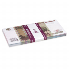 Деньги шуточные "100 рублей", упаковка с европодвесом, AD0000094 фото