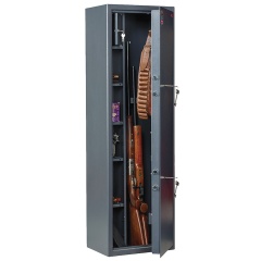 Сейф оружейный AIKO "Филин 33", 1400х430х300 мм, 71 кг, на 3 ствола, 2 ключевых замка фото