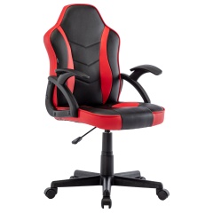 Кресло компьютерное BRABIX "Shark GM-203", экокожа, черное/красное, 532512 фото