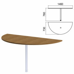 Стол приставной полукруг "Арго", 1460х730 мм, БЕЗ ОПОРЫ, орех фото