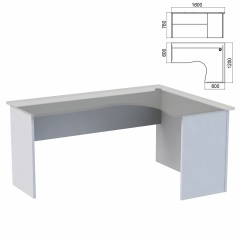 Стол компактный ЧАСТЬ 2 "Арго", 1600х1200х760 мм, правый, серый фото