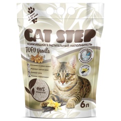 Наполнитель для кошек комкующийся растительный CAT STEP Tofu Vanilla, 6 л фото