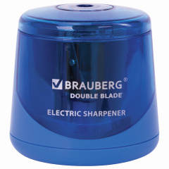 Точилка электрическая BRAUBERG DOUBLE BLADE, двойное лезвие, питание от 2 батареек AA, 229605 фото