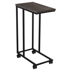 Стол журнальный BRABIX "LOFT CT-001", 450х250х680 мм, на колёсах, металлический каркас, цвет морёный дуб, 641859 фото