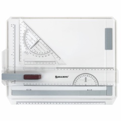 Доска чертежная А4, 370х295 мм, с рейсшиной и треугольником, BRAUBERG, 210535 фото