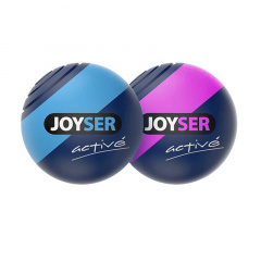 Игрушка для собак JOYSER Active Два резиновых мяча с пищалкой M голубой, розовый, 6,3 см фото