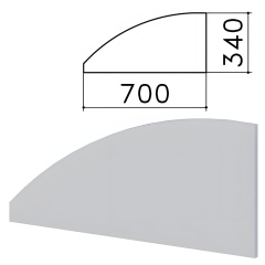Экран-перегородка "Монолит", 700х16х340 мм, БЕЗ ФУРНИТУРЫ (код 640237), серый, ЭМ23.11 фото