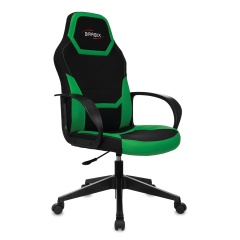 Кресло компьютерное BRABIX "Alpha GM-018", ткань/экокожа, черное/зеленое, 532639, GM-018_532639 фото