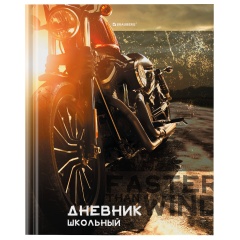 Дневник 5-11 класс 48л, твердый, BRAUBERG, глянцевая ламинация, с подсказом, Байк, 106867 фото