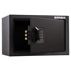 Сейф мебельный BRABIX "SF-200EL", 200х310х200 мм, электронный замок, черный, 291145, S103BR211214 фото