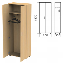 Шкаф для одежды "Канц", 700х350х1830 мм, цвет бук невский, ШК40.10 фото