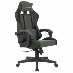 Кресло компьютерное BRABIX "Striker GM-121", синхромеханизм, 2 подушки, экокожа/велюр, черное/серое, 532961 фото