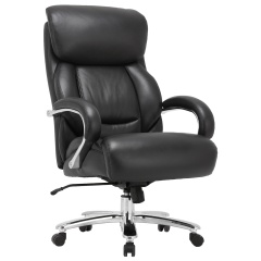 Кресло из натуральной кожи BRABIX PREMIUM "Pride HD-100", НАГРУЗКА до 250 кг, черное, 531940 фото