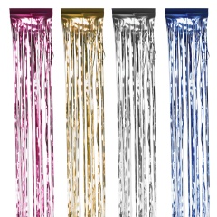 Дождик новогодний, ширина 100 мм, длина 1,5 м, ассорти (серебро, золото, красный, синий), ДН-100 фото