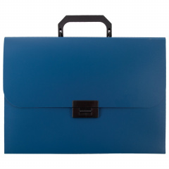 Портфель пластиковый STAFF А4 (330х235х36 мм), 13 отделений, индексные ярлыки, синий, 229244 фото