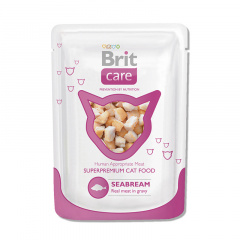 Суперпремиальный влажный корм для кошек BRIT Care Cat Морской лещ - 24шт. фото