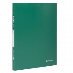 Папка с боковым металлическим прижимом BRAUBERG стандарт, зеленая, до 100 листов, 0,6 мм, 221627 фото