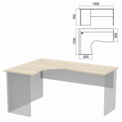 Стол компактный ЧАСТЬ 1 "Арго", 1600х1200х760 мм, левый, ясень шимо фото