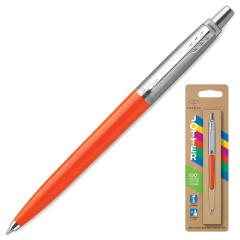 Ручка шариковая PARKER "Jotter Orig Orange", корпус оранжевый, детали хром, блистер, синяя, 2076054 фото