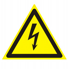 Знак предупреждающий "Опасность поражения электрическим током", треугольник, 200х200х200 мм, 610007/W 08 фото