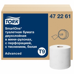 Бумага туалетная 130м, TORK (Система T9) SmartOne, КОМПЛЕКТ 12шт, Advanced, 2-сл, бел, 472261 фото