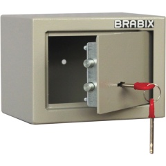 Сейф мебельный BRABIX "D-14m", 145х200х150 мм, 3 кг, ключевой замок, крепление к стене, 291160 фото