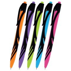 Ручка шариковая автоматическая BRAUBERG ULTRA COLOR NEON, soft-touch, СИНЯЯ, пишущий узел 0,7 мм, линия письма 0,35 мм, 144203 фото