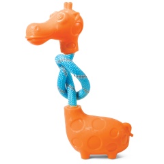 Игрушка для собак из термопластичной резины "Жираф с веревкой", 235/82мм, Triol фото