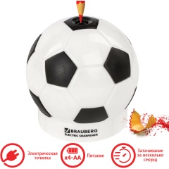 Точилка электрическая BRAUBERG "Football", питание от 4 батареек АА, дополнительное сменное лезвие, 228427 фото