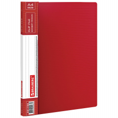 Папка с боковым металлическим прижимом и внутренним карманом BRAUBERG "Contract", красная, до 100 л., 0,7 мм, бизнес-класс, 221788 фото