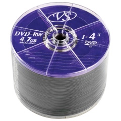 Диски DVD-RW VS 4,7 Gb 4x Bulk (термоусадка без шпиля), КОМПЛЕКТ 50 шт., VSDVDRWB5001 фото