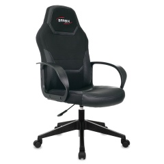 Кресло компьютерное BRABIX "Alpha GM-018", ткань/экокожа, черное, 532636, GM-018_532636 фото