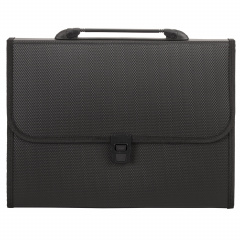 Папка-портфель пластиковая STAFF А4 (330х235х50 мм), 7 отделений, с окантовкой, индексные ярлыки, черный, 221206 фото