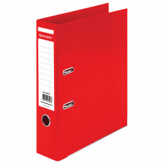 Папка-регистратор BRAUBERG "EXTRA", 75 мм, красная, двустороннее покрытие пластик, металлический уголок, 228572 фото