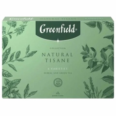 Чай GREENFIELD "Natural Tisane" ассорти 6 вкусов, НАБОР 30 пакетиков, ш/к 18442, 1844-10 фото